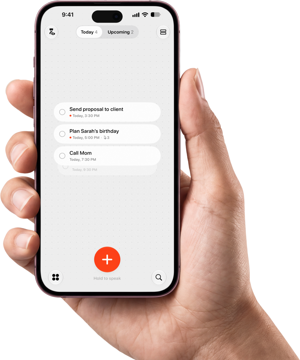 DOTHING on an iPhone, showing today's tasks
